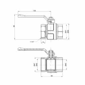 Кран шаровой Icma 1″1/4 прямой №350