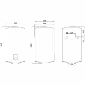 Водонагреватель электрический Thermo Alliance 30 л вертикальный, сухой ТЭН 1,6 кВт D30V16J1(D)K