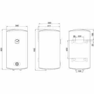 Водонагреватель электрический Thermo Alliance 80 л SLIM вертикальный, мокрый ТЭН 1,5 кВт D80V15Q2
