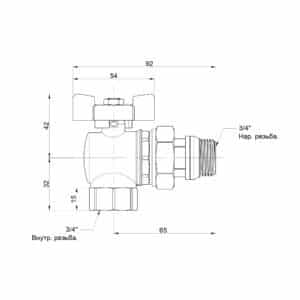 Кран шаровой Icma FAR. ROSSA 3/4″ угловой №362