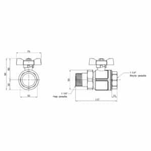 Кран шаровой “Американка” Icma 1 1/4″ прямой №347