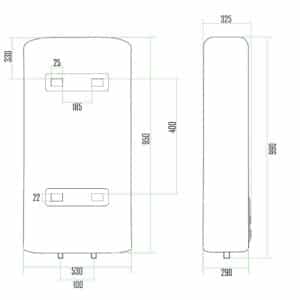 Водонагреватель электрический Thermo Alliance 80 л плоский вертикальный, сухой ТЭН 2 кВт (0,8+1,2) DT80V20G(PD)-D/2