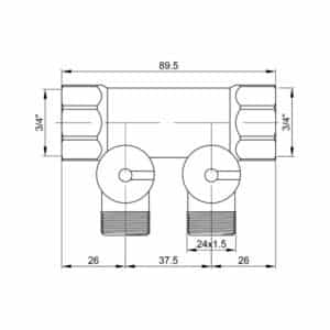 Сборный коллектор ICMA 228 3/4” х 2 выхода