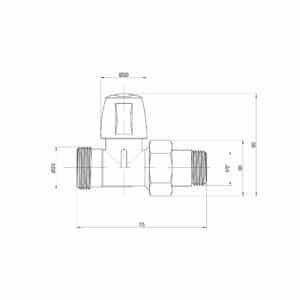 Нижний вентиль ICMA 829 1/2″ – 24×1.5 прямой