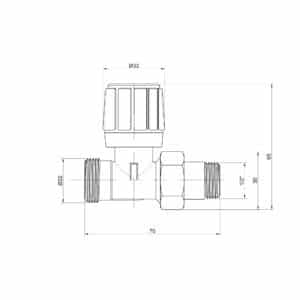 Ручной вентиль ICMA 828 1/2″ – 24×1.5  прямой