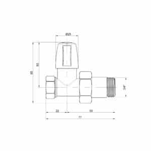 Нижний вентиль ICMA 815 3/4″ прямой