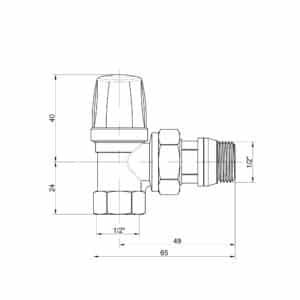 Нижний вентиль ICMA 952 1/2″ угловой