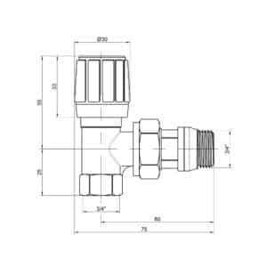 Вентиль-термостат ICMA 974 3/4″ угловой