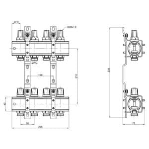 Коллектор сборный ICMA K005 1″ х 4