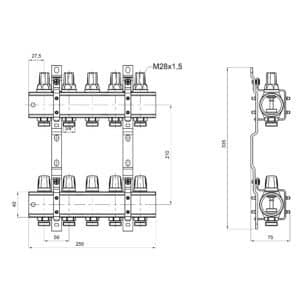 Коллектор сборный ICMA K005 1″ х 5