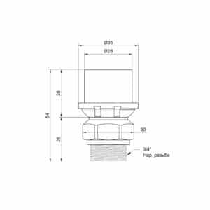 Переходник пресс Icma 26х3/4″ НР №402