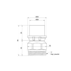 Переходник пресс Icma 26х1″ НР №402