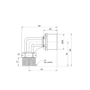 Уголок пресс Icma 26х3/4″ НР №404