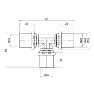 Тройник пресс Icma 20х20х20 №406