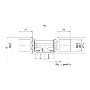 Тройник пресс Icma 20х3/4″х20 ВР №408