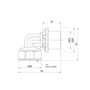 Уголок пресс Icma 20х1/2″ ВР №405