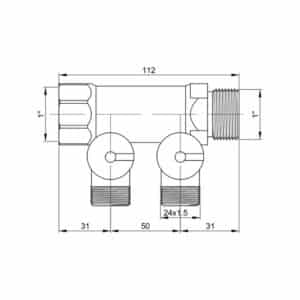 Сборный коллектор ICMA 228 1” х 2 выхода