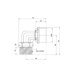 Уголок пресс Icma 32х1″ НР №404