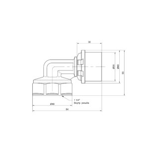 Уголок пресс Icma 32х1″ 1/4 ВР №405