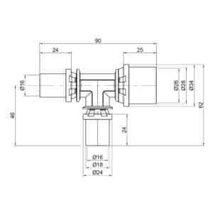 Тройник пресс Icma 16х16х26 №406
