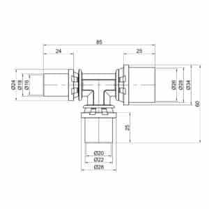 Тройник пресс Icma 16х20х26 №406