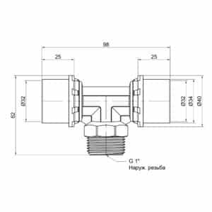 Тройник пресс Icma 32х1″х32 НР №407