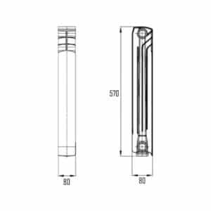 Радиатор биметаллический Heat Line М-500S/80