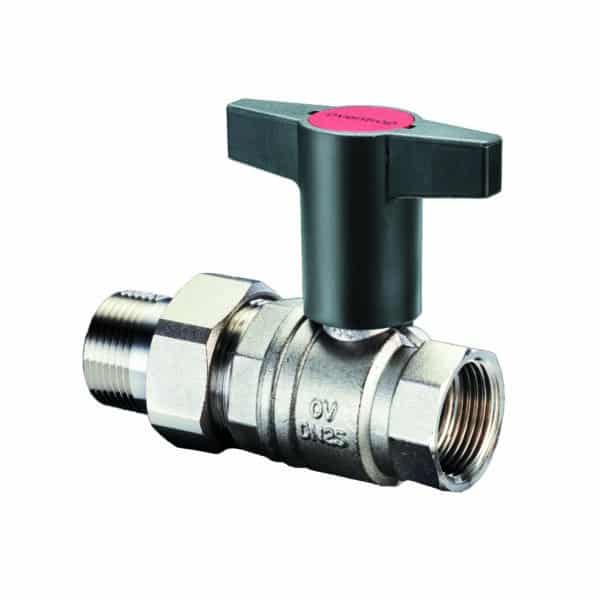 Кран шаровой з американкою Oventrop Optibal PN16 3/4″, с пластмассовым маховиком фото 