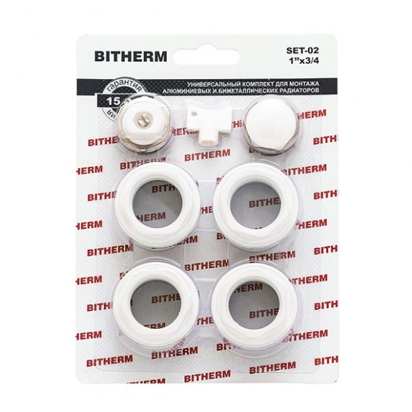 Комплект для радиатора BITHERM SET02 – 3/4″ Без креплений фото 