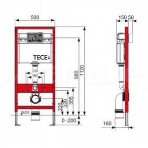 Инсталяция для подвесного унитаза TECEbase (9400001)