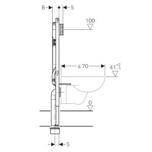 Монтажный элемент GEBERIT Duofix Sigma 8 см для подвесного унитаза
