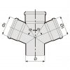 Крестовина одноплоскостная 67° VALSIR PP HTDA Ø50/50/50 38751